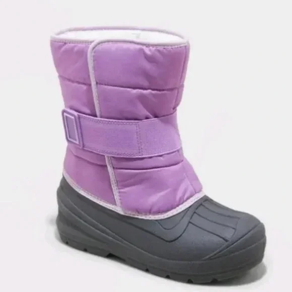Girl's Asher Winter Boots - Cat & Jack Purple Size 4 - Picture 1 of 4